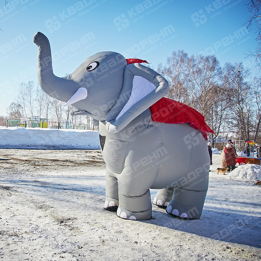 Пневмокостюм слон на масленице и корпоративном празднике в п. Листвянском 